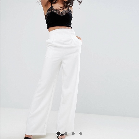 ASOS Pants - White high waisted wide leg pants